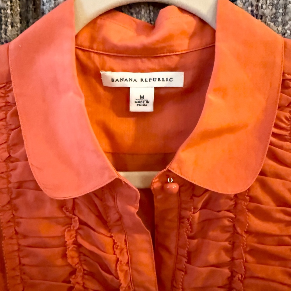 Banana Republic Coral Ruffle Blouse